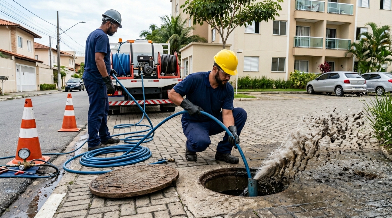 Desobstrução com Alta Pressão em Goiânia‑GO